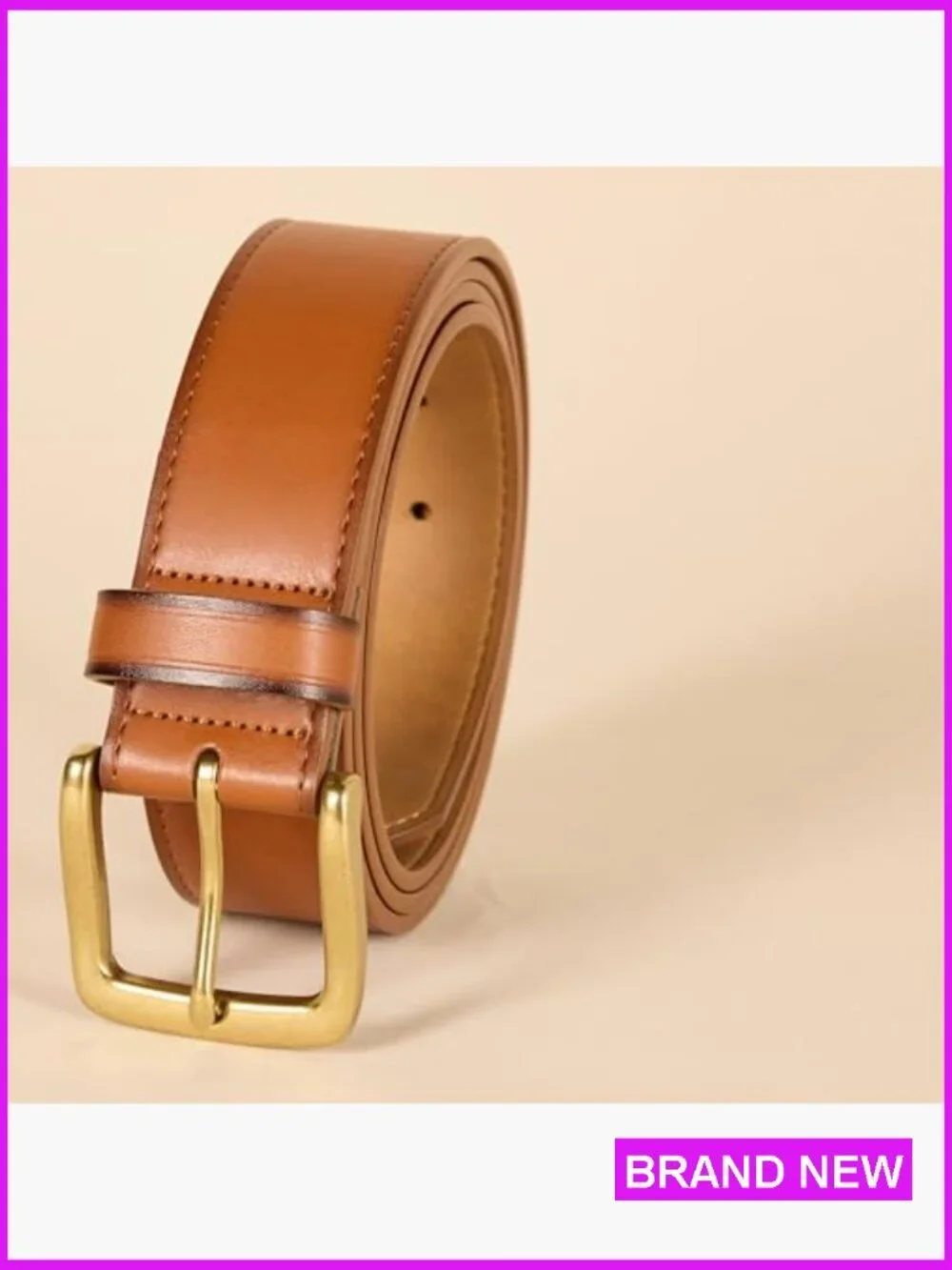 Raw Edge Jeans Belt Classic Casual Everyday Accessory Sturdy Buckle 1.6 Inch